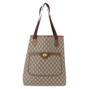 GUCCI GG Plus Supreme Web Sherry Line Tote Bag PVC Beige Red Green Auth ka315-13