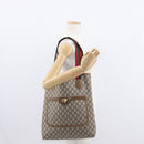 GUCCI GG Plus Supreme Web Sherry Line Tote Bag PVC Beige Red Green Auth ka315-20