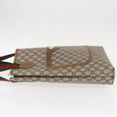 GUCCI GG Plus Supreme Web Sherry Line Tote Bag PVC Beige Red Green Auth ka315-4