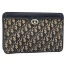 Christian Dior Trotter Canvas Clutch Tasche Marinegold Auth ka3155-1