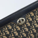 Christian Dior Trotter Canvas Clutch Tas Marinegoud Auth ka3155-8