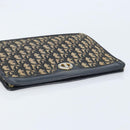 Christian Dior Trotter Canvas Clutch Tas Marinegoud Auth ka3155-5