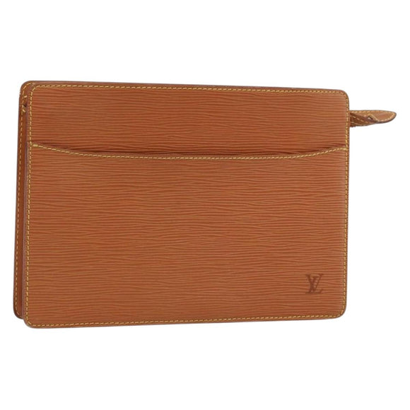 LOUIS VUITTON Epi Pochette Homme Bag Brown Zipangu Gold M52528 LV Auth ka3156
