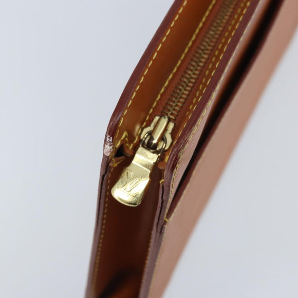 LOUIS VUITTON Epi Pochette Homme Bag Brown Zipangu Gold M52528 LV Auth ka3156