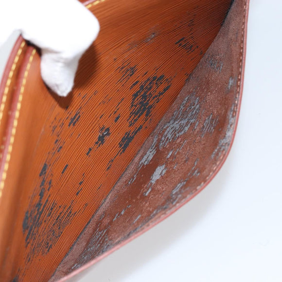 LOUIS VUITTON Epi Pochette Homme Bag Brown Zipangu Gold M52528 LV Auth ka3156