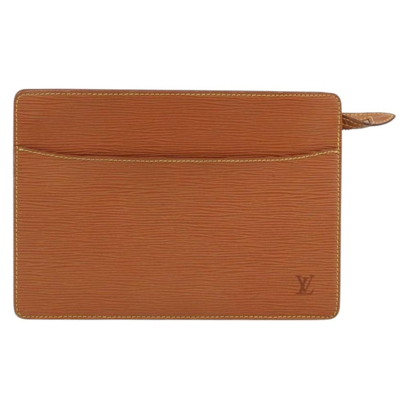 LOUIS VUITTON Epi Pochette Homme Bag Brown Zipangu Gold M52528 LV Auth ka3156