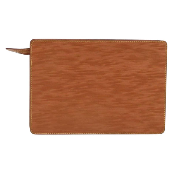 LOUIS VUITTON Epi Pochette Homme Bag Brown Zipangu Gold M52528 LV Auth ka3156