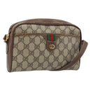 GUCCI GG Supreme Web Sherry Line Shoulder Bag PVC Beige 116 02 089 Auth ka3157-1
