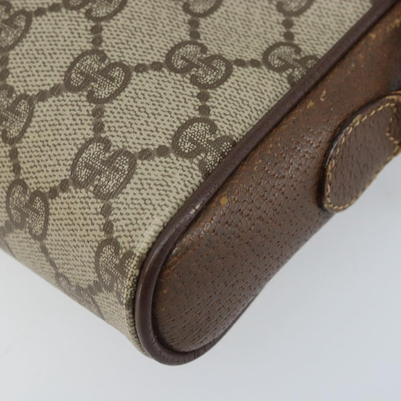 GUCCI GG Supreme Web Sherry Line Shoulder Bag PVC Beige 116 02 089 Auth ka3157
