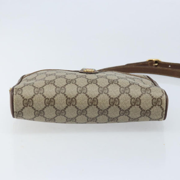GUCCI GG Supreme Web Sherry Line Shoulder Bag PVC Beige 116 02 089 Auth ka3157