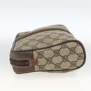 GUCCI GG Supreme Web Sherry Line Clutch Bag PVC Beige Red 010 378 Auth ka3160-4