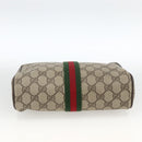 GUCCI GG Supreme Web Sherry Line Clutch Bag PVC Beige Red 010 378 Auth ka3160-7