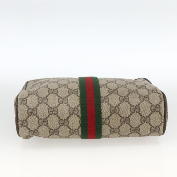 GUCCI GG Supreme Web Sherry Line Clutch Bag PVC Beige Red 010 378 Auth ka3160