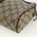 GUCCI GG Supreme Web Sherry Line Clutch Bag PVC Beige Red 010 378 Auth ka3160-8