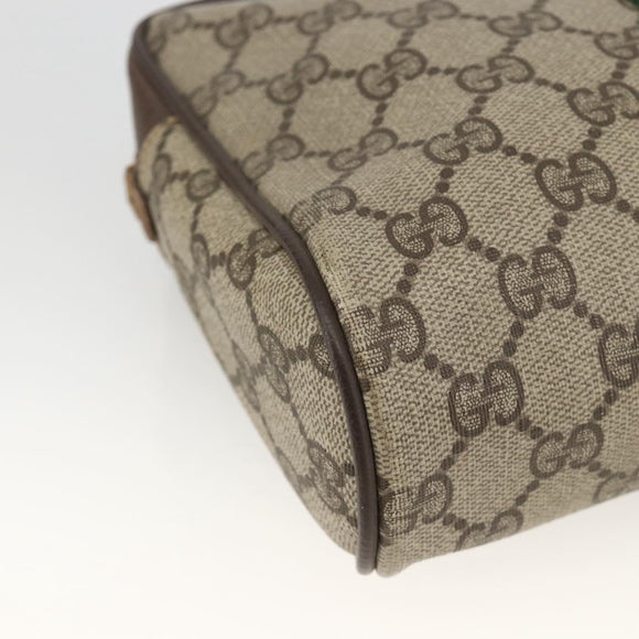 GUCCI GG Supreme Web Sherry Line Clutch Bag PVC Beige Red 010 378 Auth ka3160