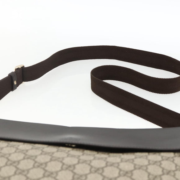 GUCCI GG Supreme Shoulder Bag PVC Gold Beige 223666 Auth ka3168