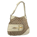 GUCCI GG Canvas Shoulder Bag Gold Beige 137388 Auth ka3169-1