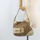 GUCCI GG Canvas Shoulder Bag Gold Beige 137388 Auth ka3169-24