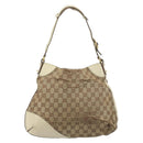 GUCCI GG Canvas Shoulder Bag Gold Beige 137388 Auth ka3169-3
