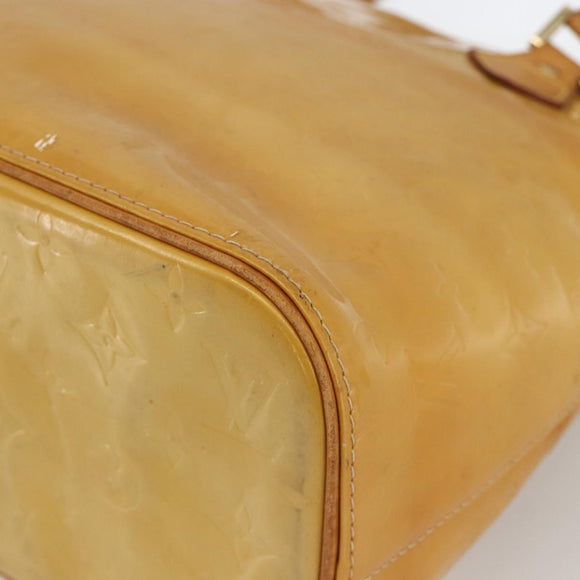 LOUIS VUITTON Monogram Vernis Houston Handtasche Beige M91004 LV Auth ka3171