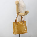 LOUIS VUITTON Monogram Vernis Houston Handtasche Beige M91004 LV Auth ka3171-24
