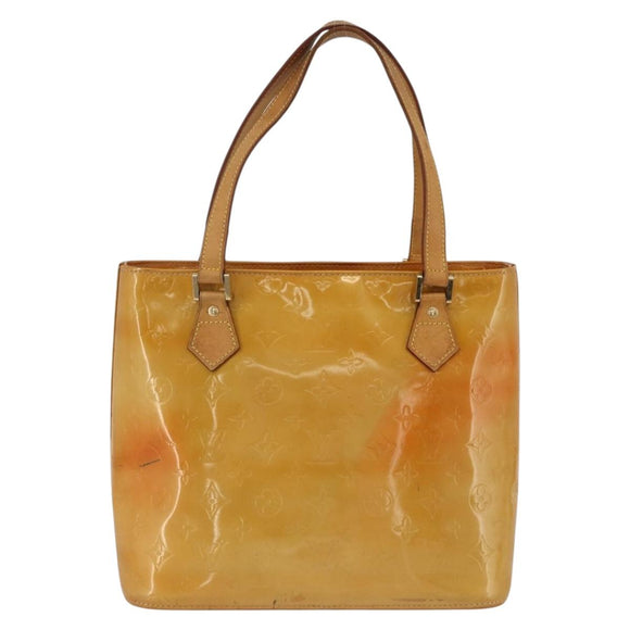 LOUIS VUITTON Monogram Vernis Houston Handtasche Beige M91004 LV Auth ka3171