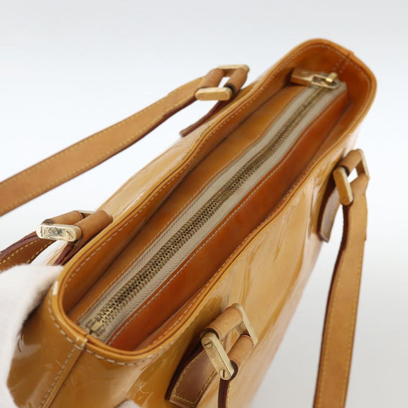 LOUIS VUITTON Monogram Vernis Houston Handtasche Beige M91004 LV Auth ka3171