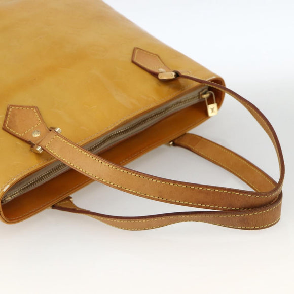 LOUIS VUITTON Monogram Vernis Houston Handtasche Beige M91004 LV Auth ka3171
