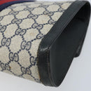 GUCCI GG Supreme Sherry Line Clutch Bag PVC Navy Gold Red 89 01 006 Auth ka3173-10