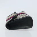 GUCCI GG Supreme Sherry Line Clutch Bag PVC Navy Gold Red 89 01 006 Auth ka3173-5