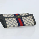 GUCCI GG Supreme Sherry Line Clutch Bag PVC Navy Gold Red 89 01 006 Auth ka3173-6