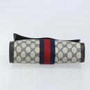 GUCCI GG Supreme Sherry Line Clutch Bag PVC Navy Gold Red 89 01 006 Auth ka3173-7