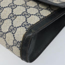 GUCCI GG Supreme Sherry Line Clutch Bag PVC Navy Gold Red 89 01 006 Auth ka3173-8
