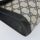 GUCCI GG Supreme Sherry Line Clutch Bag PVC Navy Gold Red 89 01 006 Auth ka3173-9