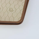 Christian Dior Honeycomb Canvas Chain Shoulder Bag PVC Beige Gold Auth ka3175-12