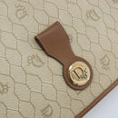 Christian Dior Honeycomb Canvas Chain Shoulder Bag PVC Beige Gold Auth ka3175-14