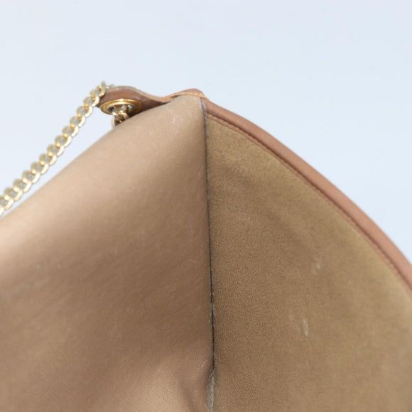 Christian Dior Honeycomb Canvas Chain Shoulder Bag PVC Beige Gold Auth ka3175