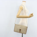 Christian Dior Honeycomb Canvas Chain Shoulder Bag PVC Beige Gold Auth ka3175-22