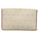 Christian Dior Honeycomb Canvas Chain Shoulder Bag PVC Beige Gold Auth ka3175-3
