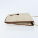 Christian Dior Honeycomb Canvas Chain Shoulder Bag PVC Beige Gold Auth ka3175-4