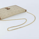 Christian Dior Honeycomb Canvas Chain Shoulder Bag PVC Beige Gold Auth ka3175-7