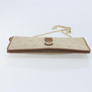Christian Dior Honeycomb Canvas Chain Shoulder Bag PVC Beige Gold Auth ka3175-9