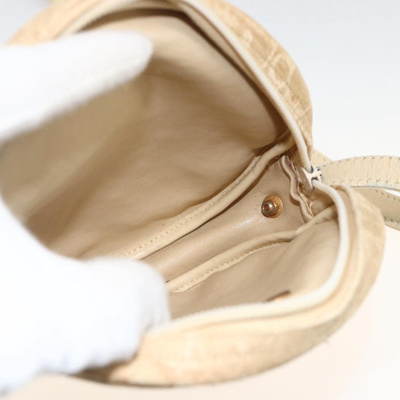 Christian Dior Trotter Canvas Shoulder Bag Beige Auth ka3176