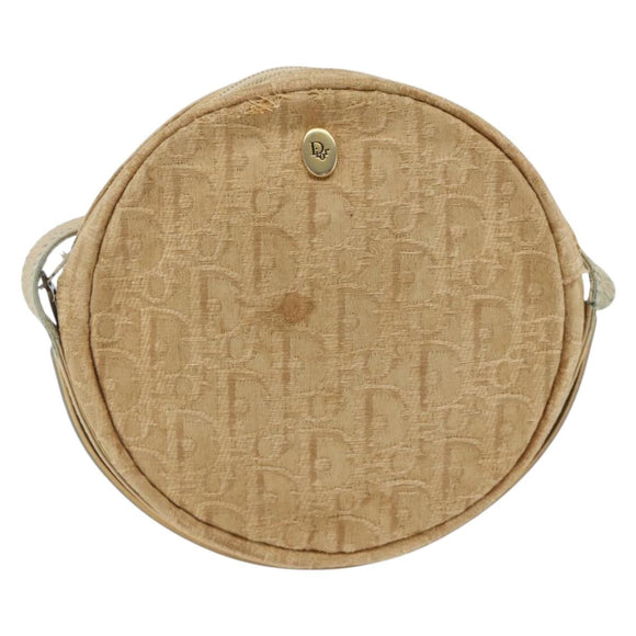 Christian Dior Trotter Canvas Shoulder Bag Beige Auth ka3176