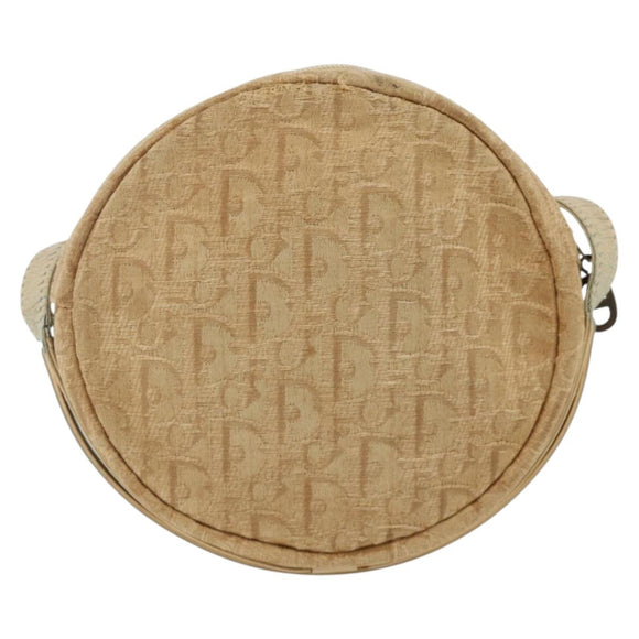 Christian Dior Trotter Canvas Shoulder Bag Beige Auth ka3176