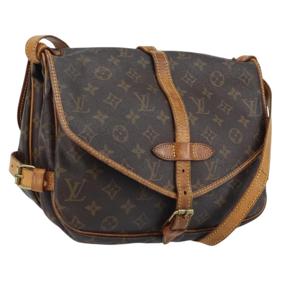 LOUIS VUITTON Monogram Saumur 30 Shoulder Bag M42256 LV Auth ka3177