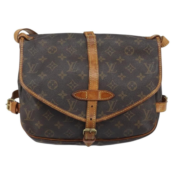 LOUIS VUITTON Monogram Saumur 30 Shoulder Bag M42256 LV Auth ka3177