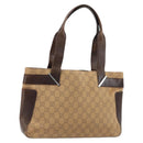 GUCCI GG Canvas Draagtas Beige Zilver 73983 Auth ka3180-1