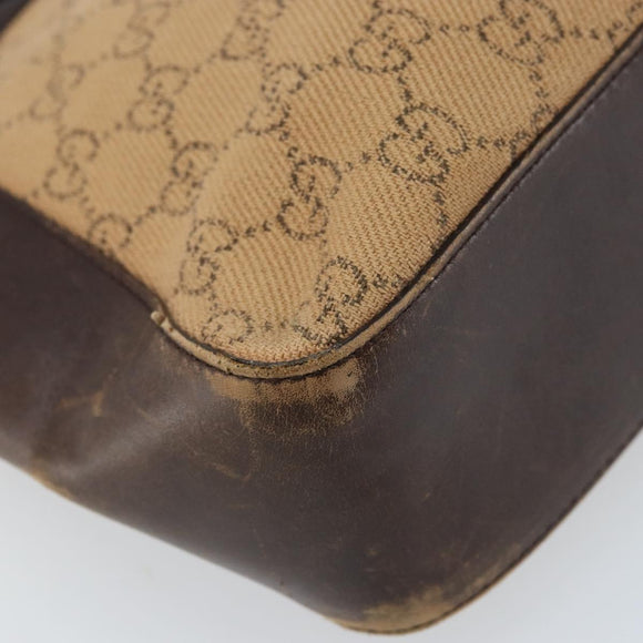GUCCI GG Canvas Draagtas Beige Zilver 73983 Auth ka3180