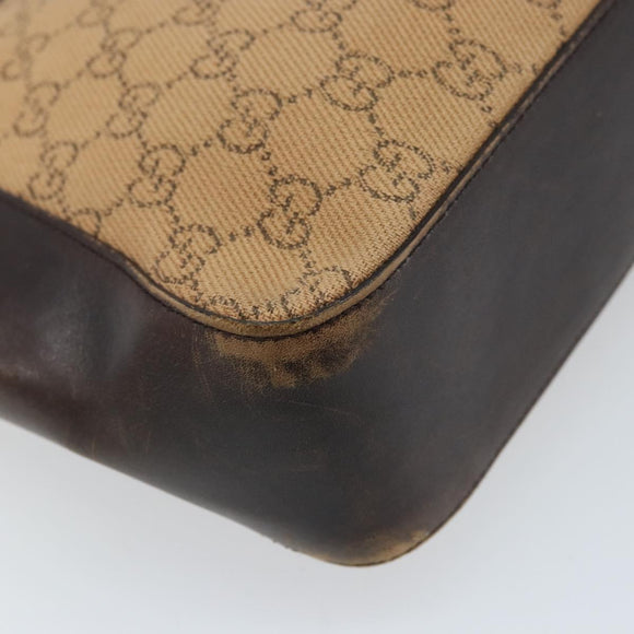 GUCCI GG Canvas Draagtas Beige Zilver 73983 Auth ka3180